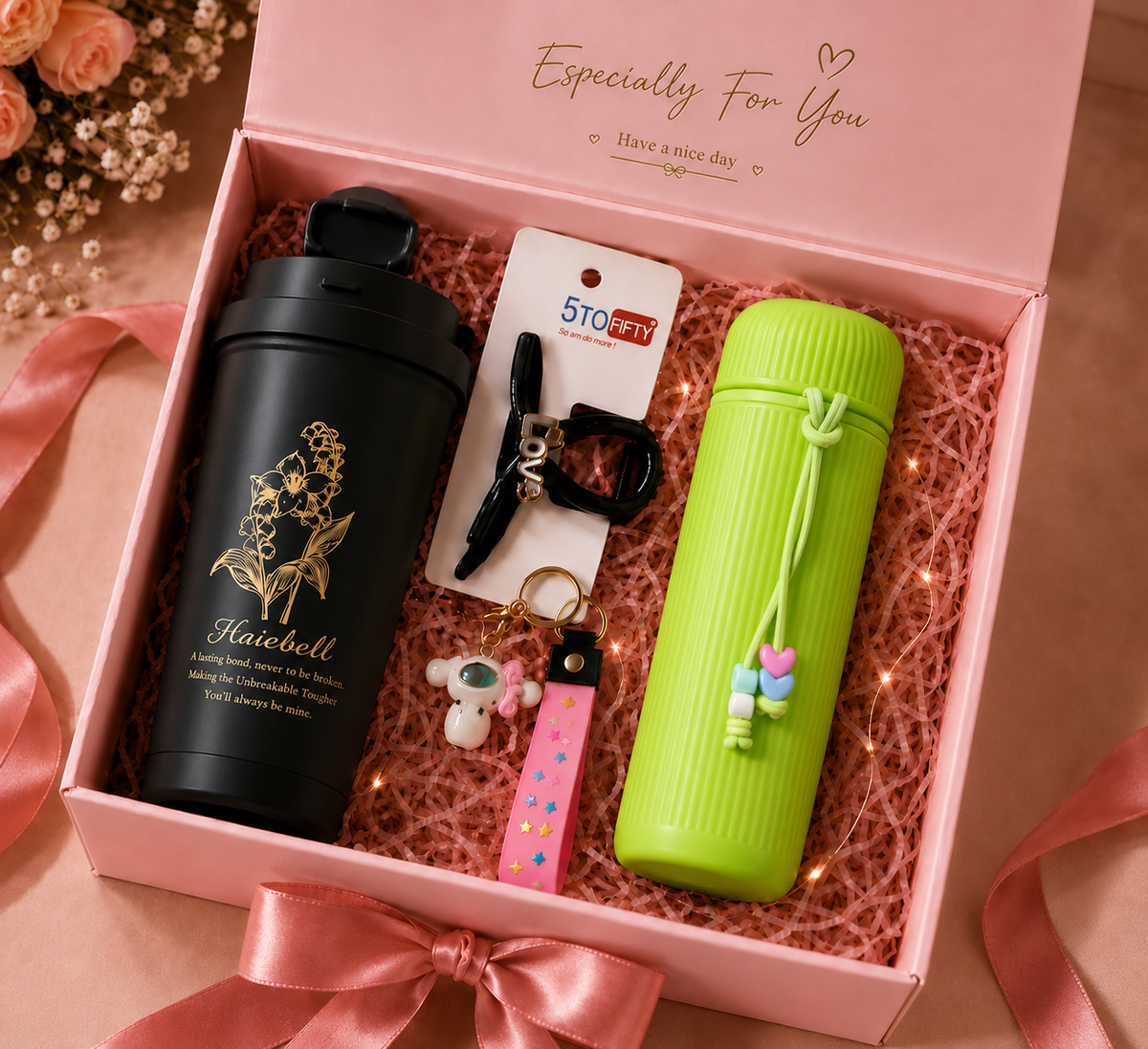 Black tumbler & Green flask