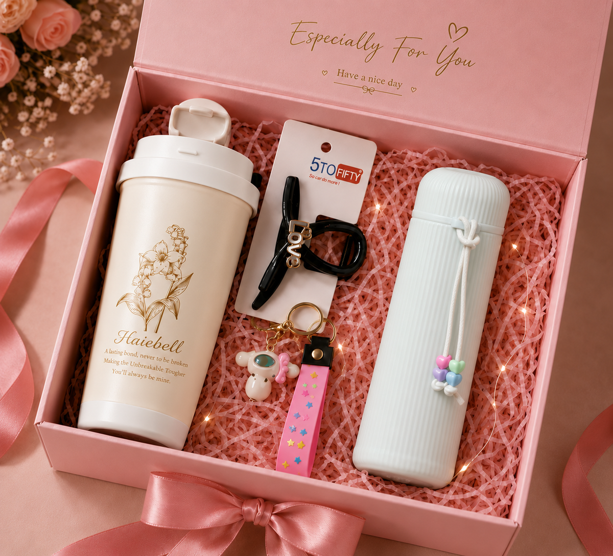White tumbler & White flask