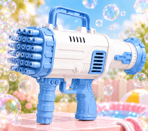 32-Hole Rocket Bubble Machine - Blue
