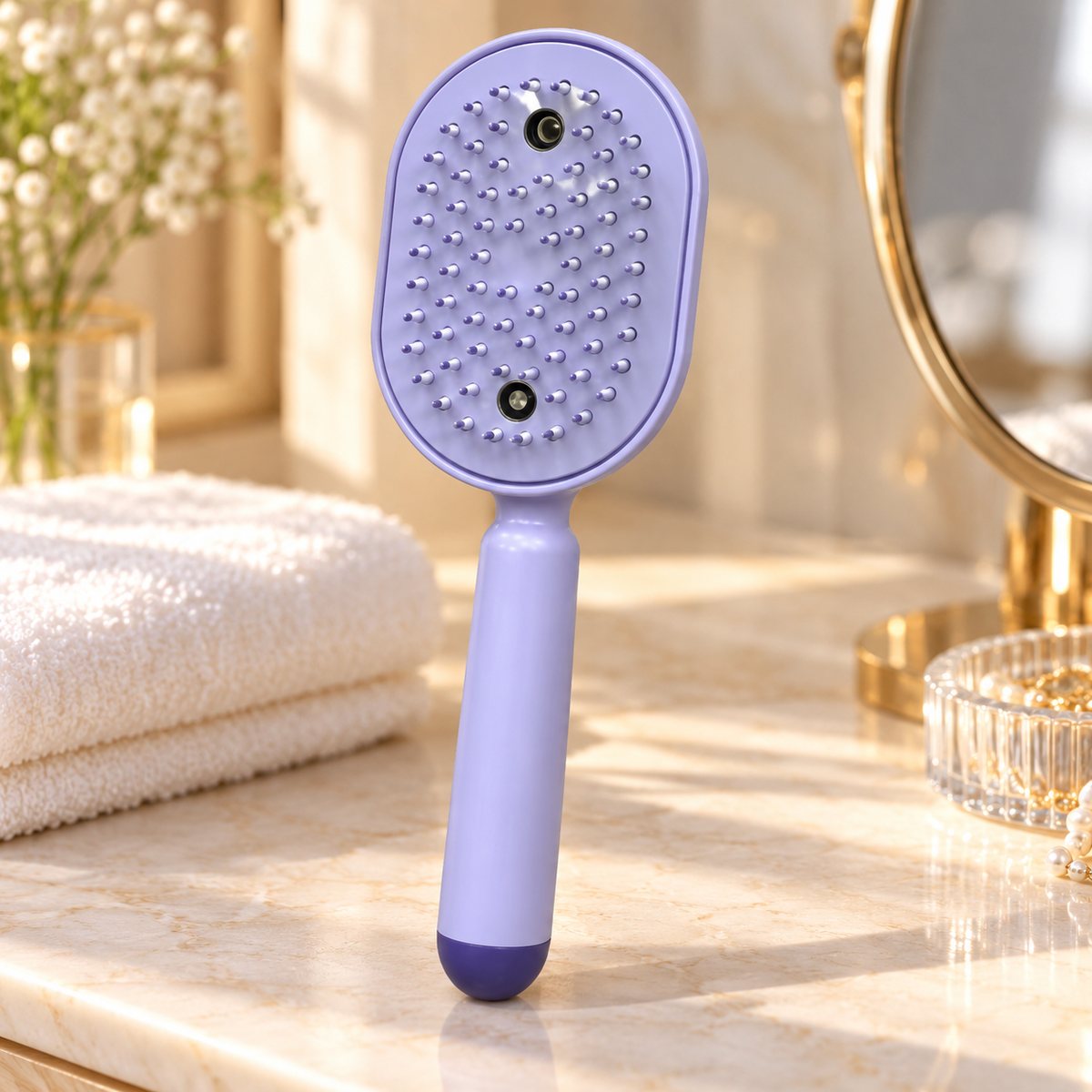 Electric spray air cushion comb in Purple