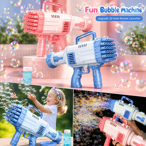 Fun bubble machine 32-hole launcher