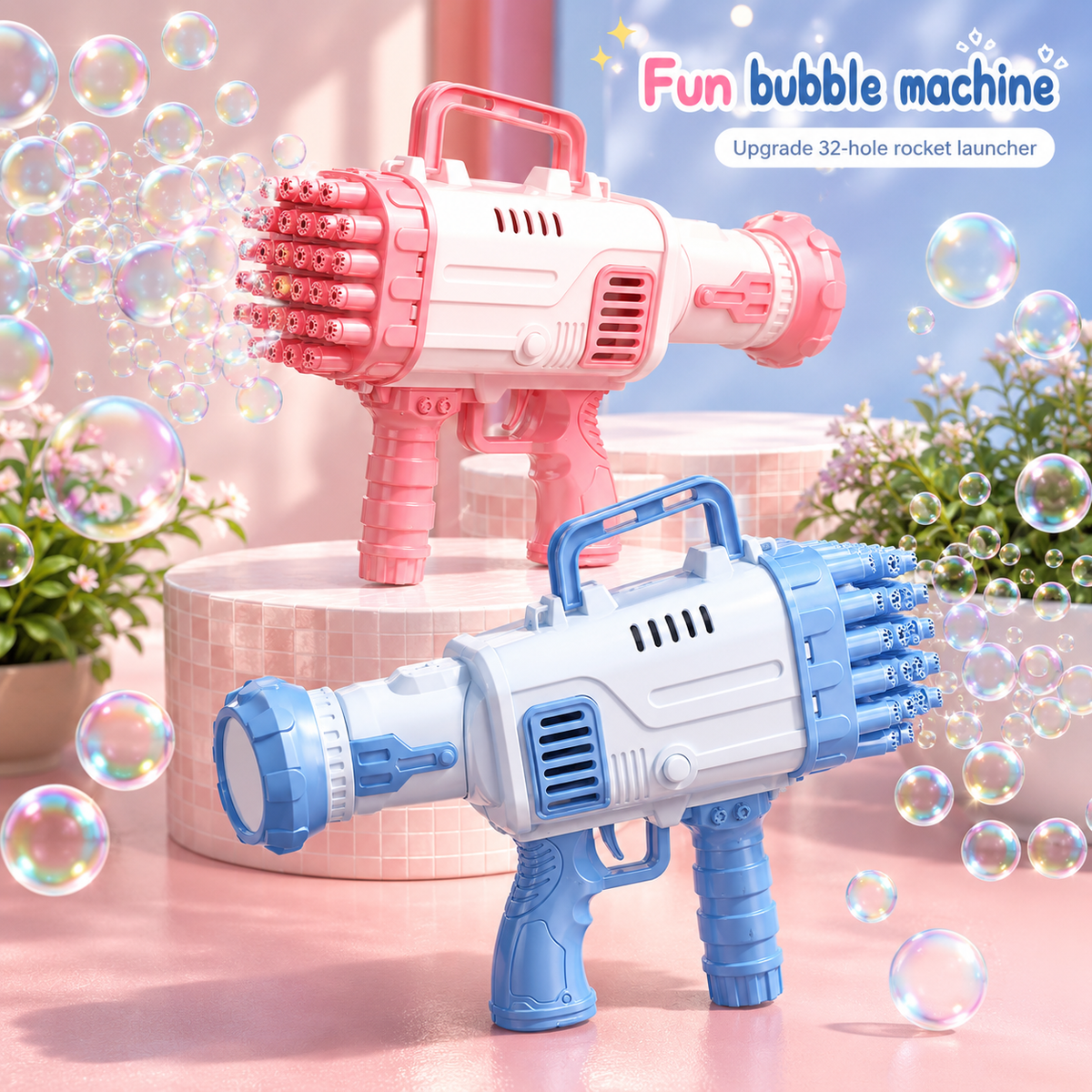 32-hole rocket bubble machine