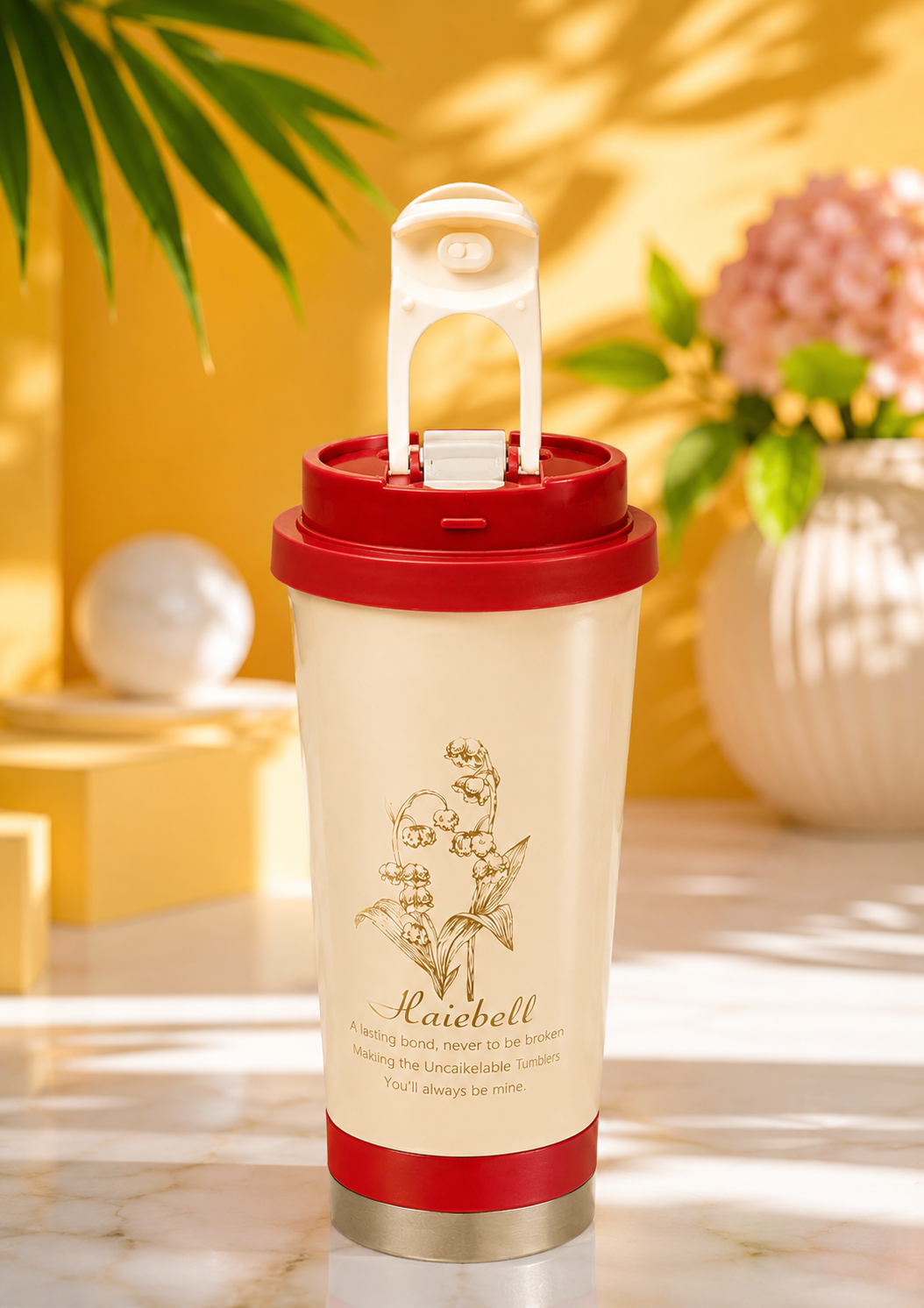 Naicbell floral insulated tumbler - Red
