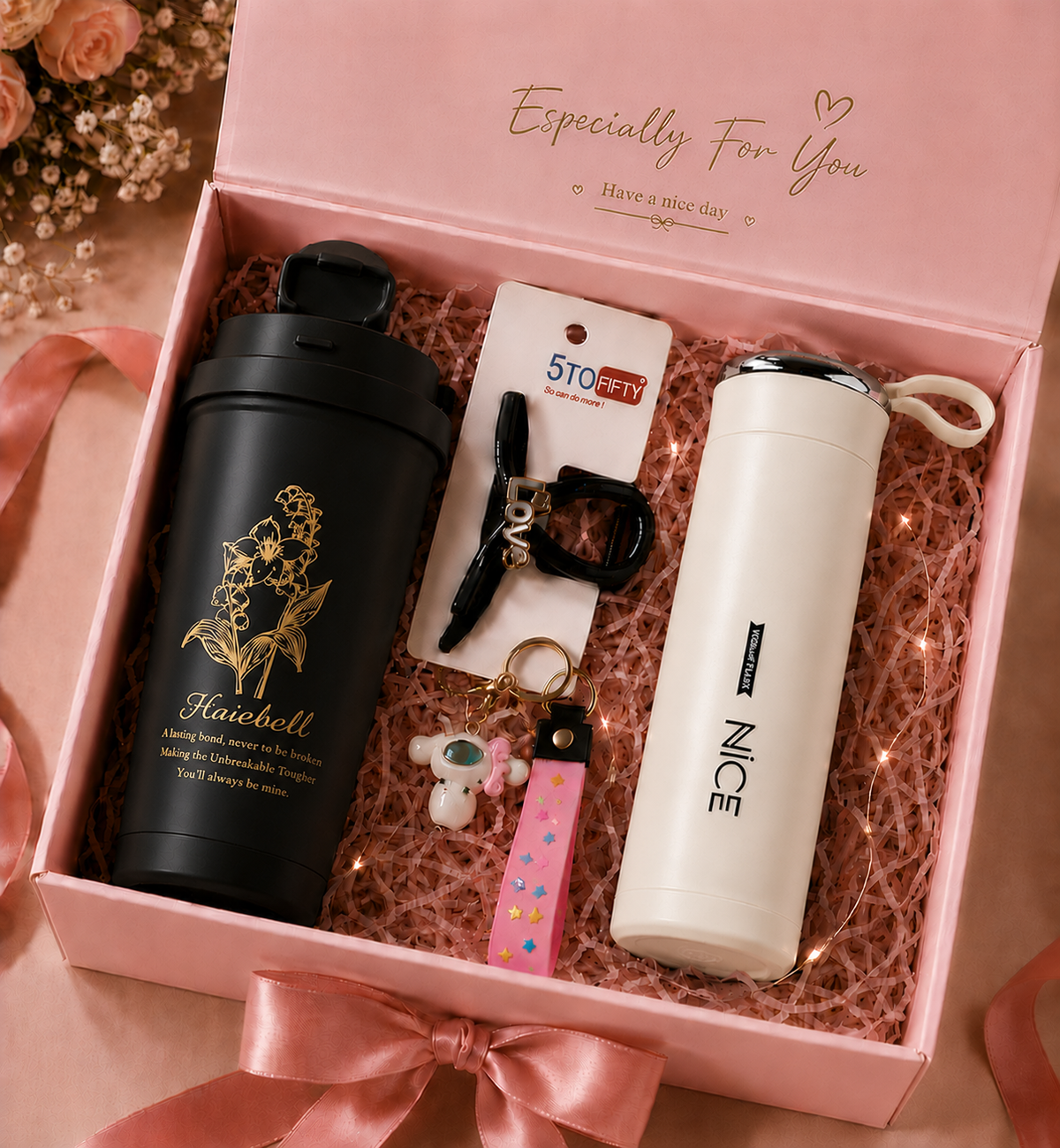 Especially For You gift box Black tumbler White flask