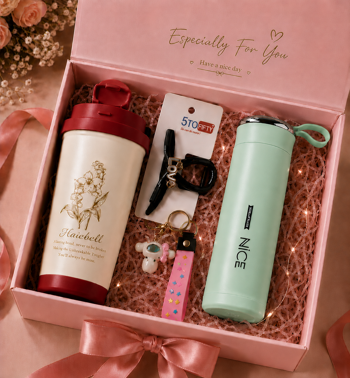 Especially For You gift box Red tumbler Green flask