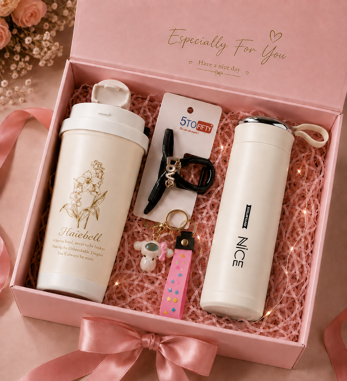 Especially For You gift box White tumbler White flask