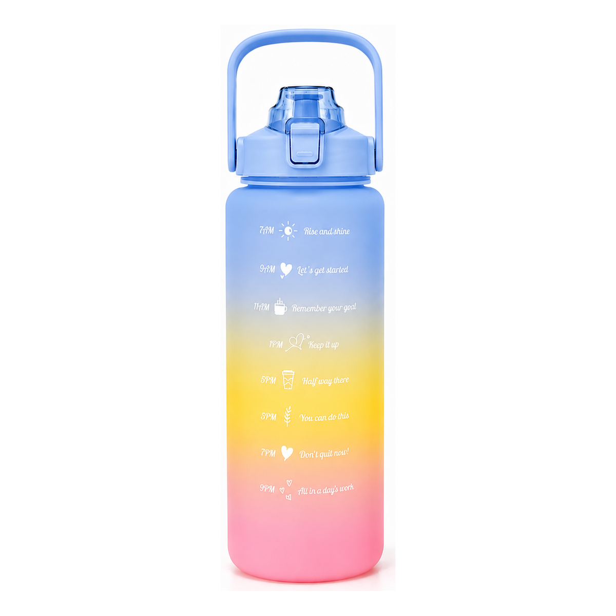 Motivational gym water bottle - Blue Large (2L)