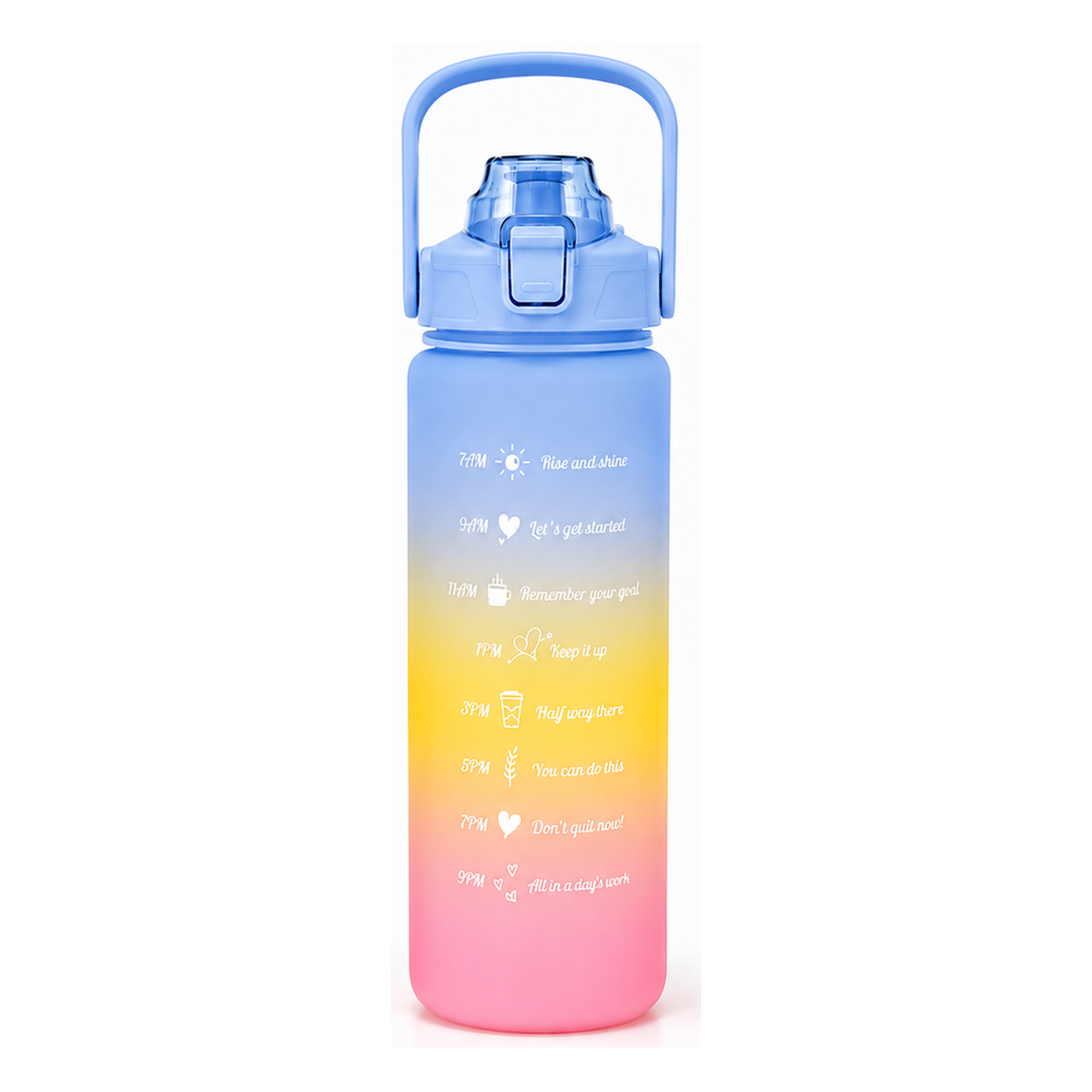 Motivational gym water bottle - Blue Medium (900ml)