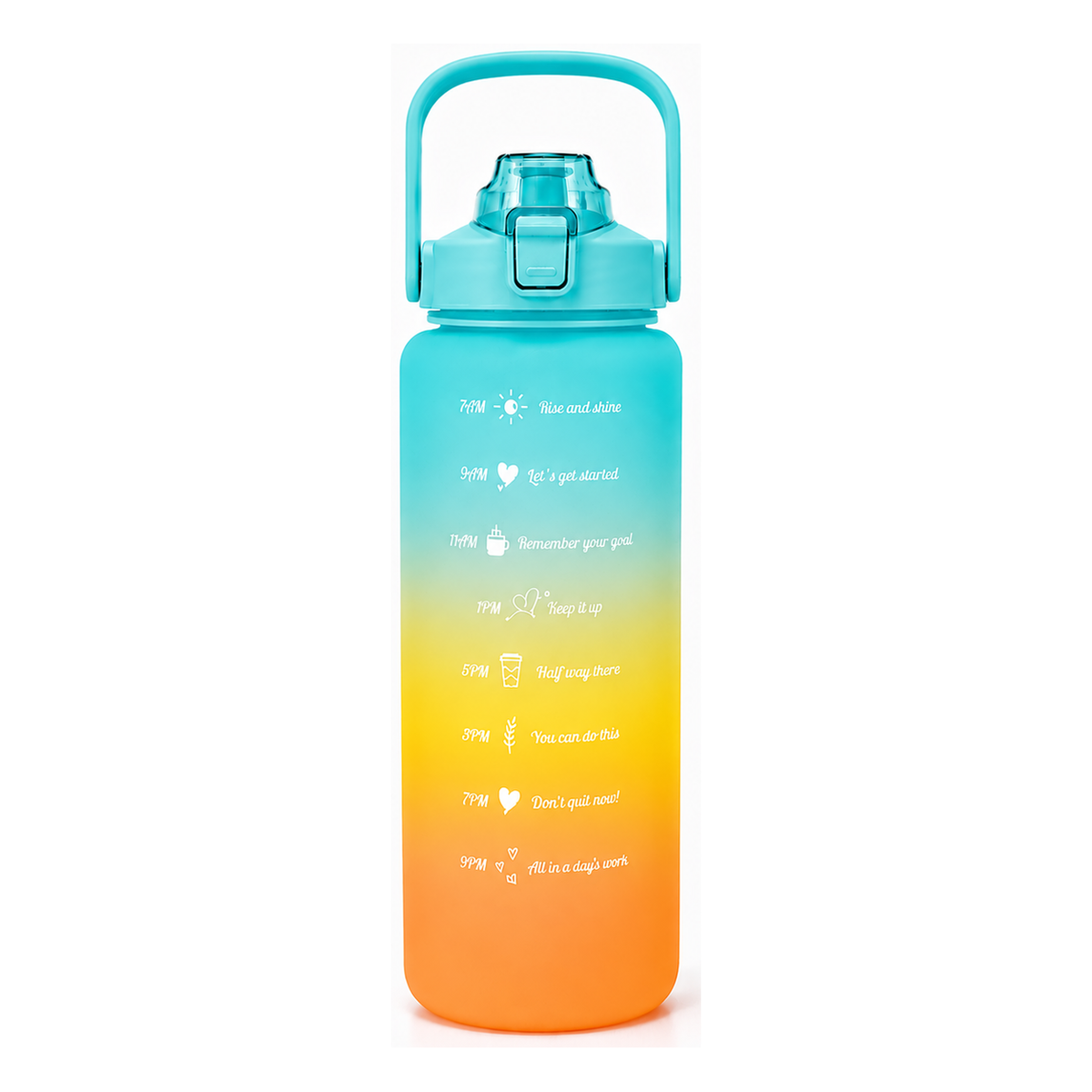 Motivational gym water bottle - Cyan Large (2L)