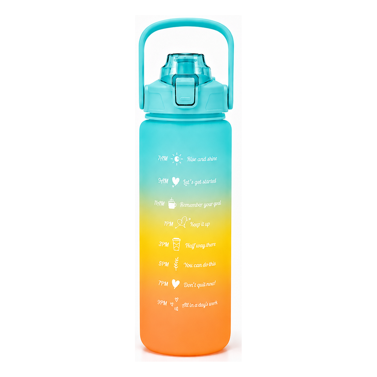 Motivational gym water bottle - Cyan Medium (900ml)