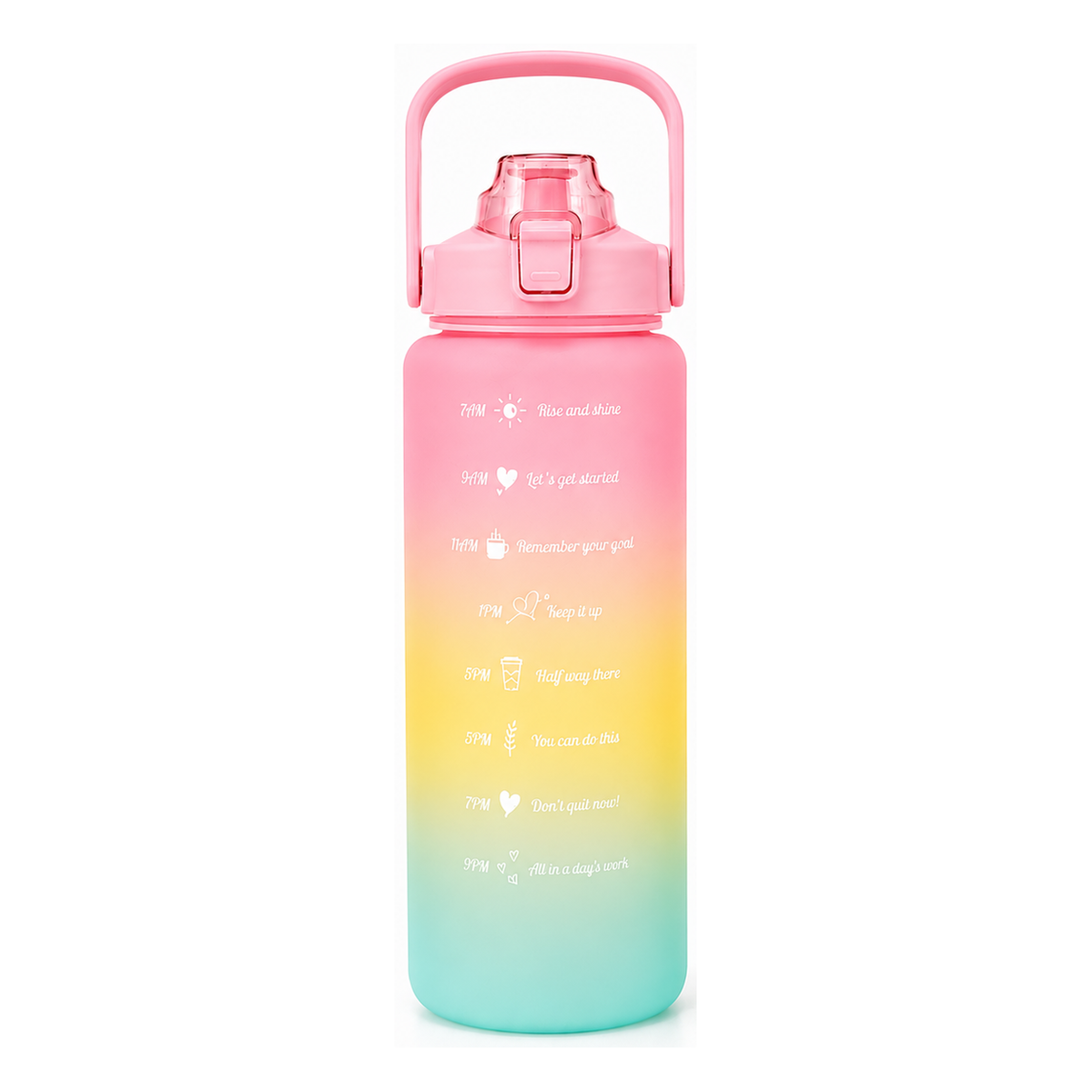 Motivational gym water bottle - Pink Large (2L)