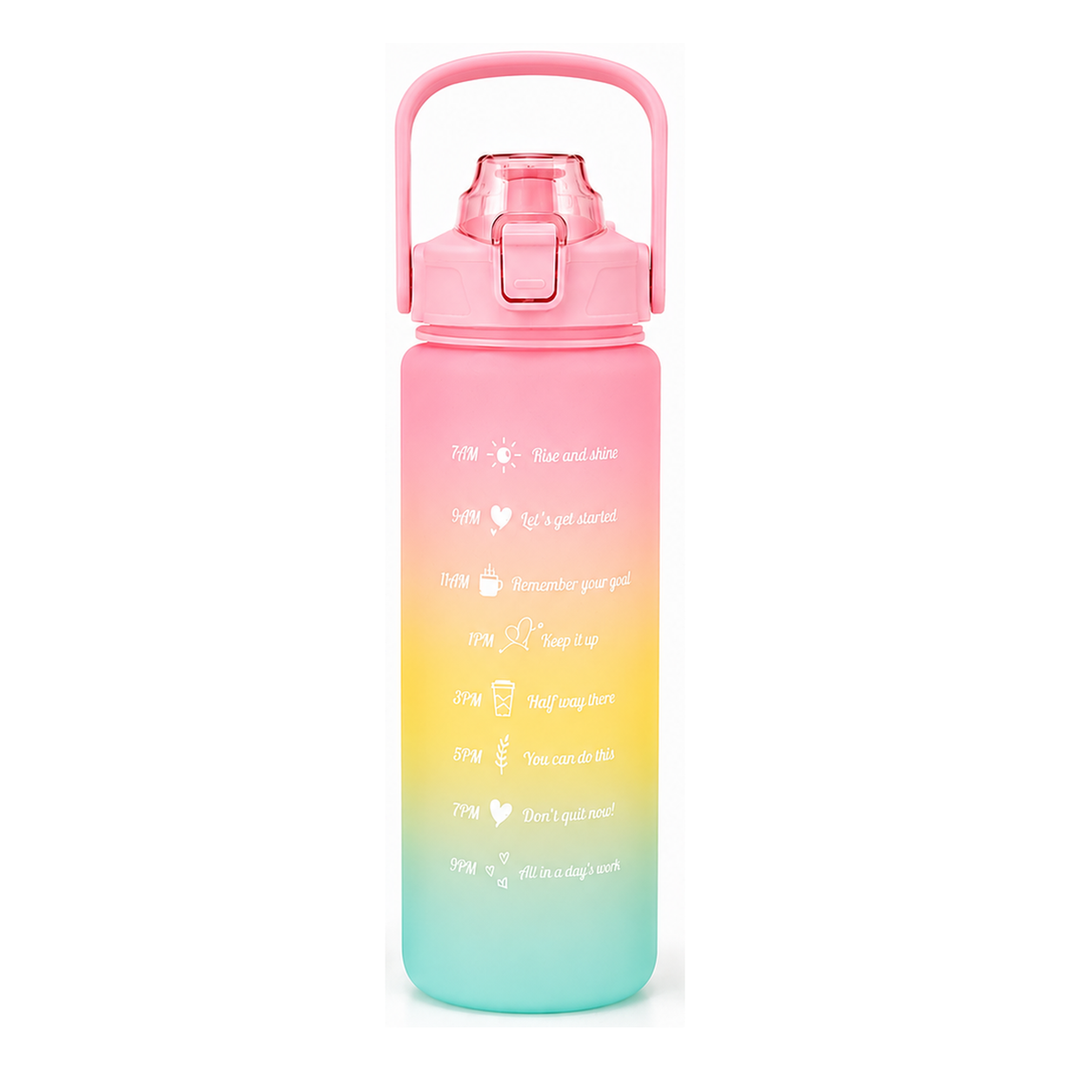 Motivational gym water bottle - Pink Medium (900ml)