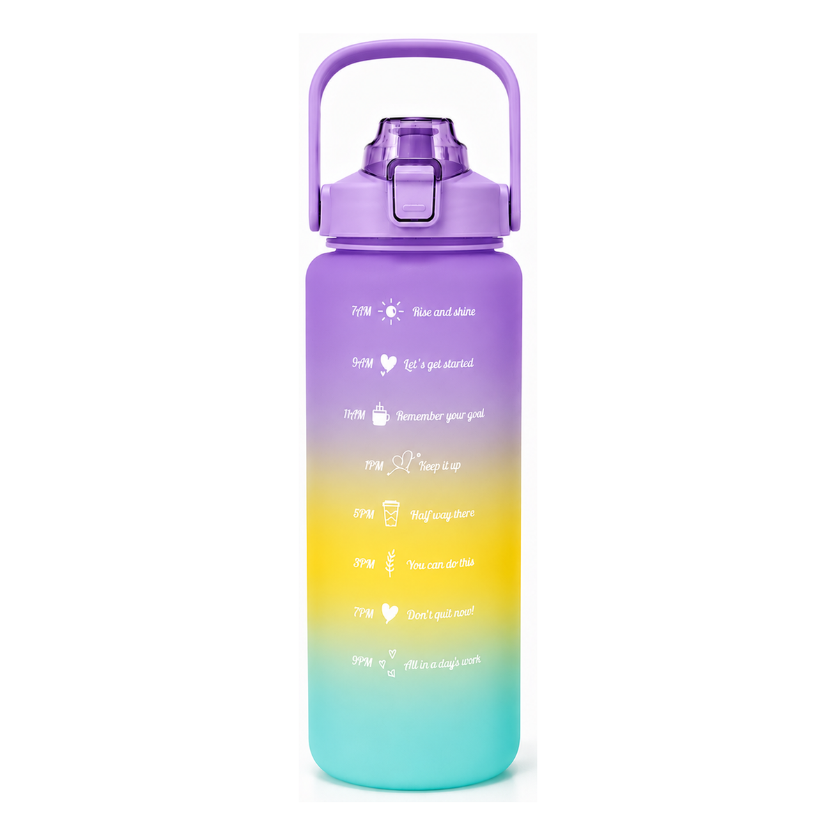 Motivational gym water bottle - Purple Large (2L)