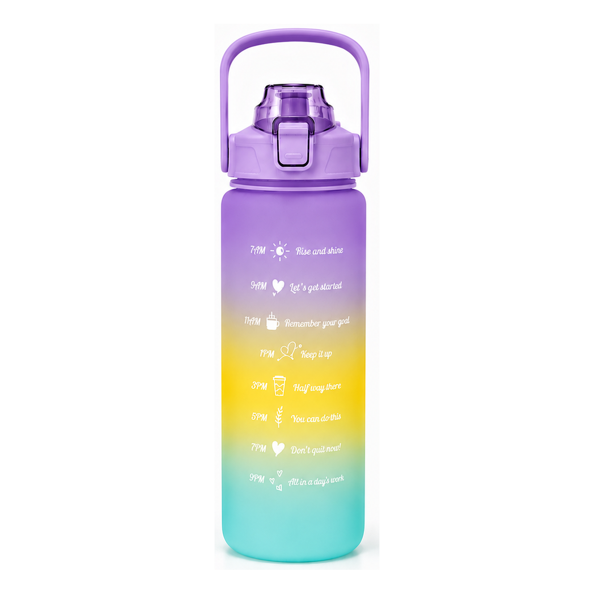 Motivational gym water bottle - Purple Medium (900ml)
