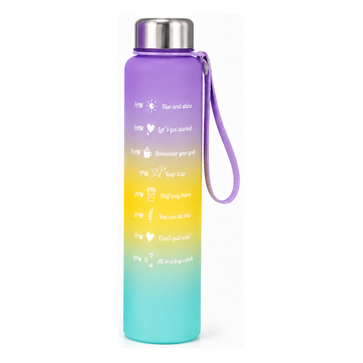 Motivational gym water bottle - Purple Small (300ml)